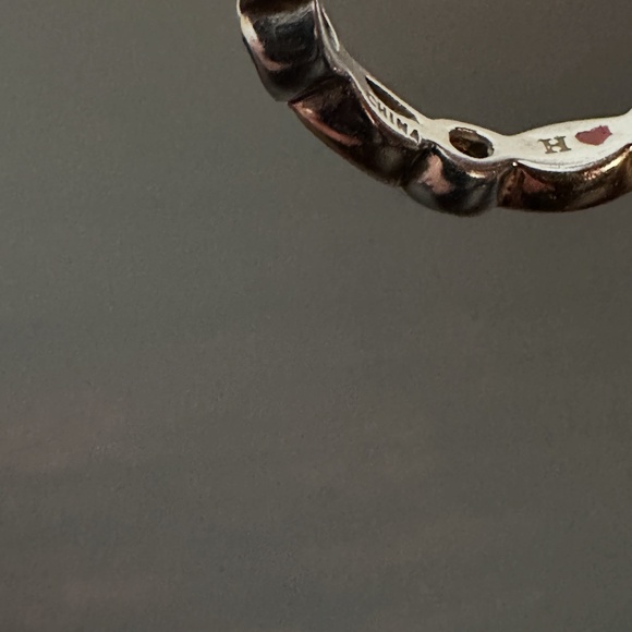 925 Sterling Silver Pink & White CZ Two Toned Ring Size 5 - Picture 5 of 7